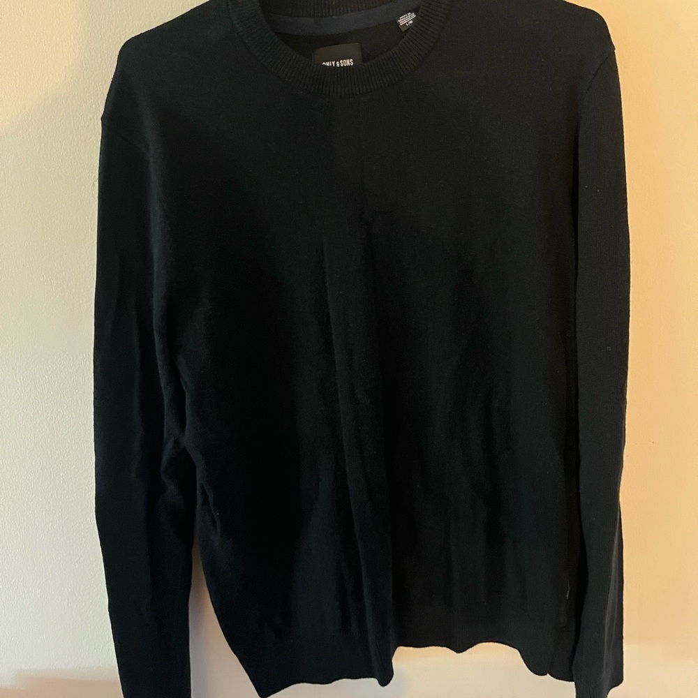 Men’s Only & Sons Black Sweater Size Large